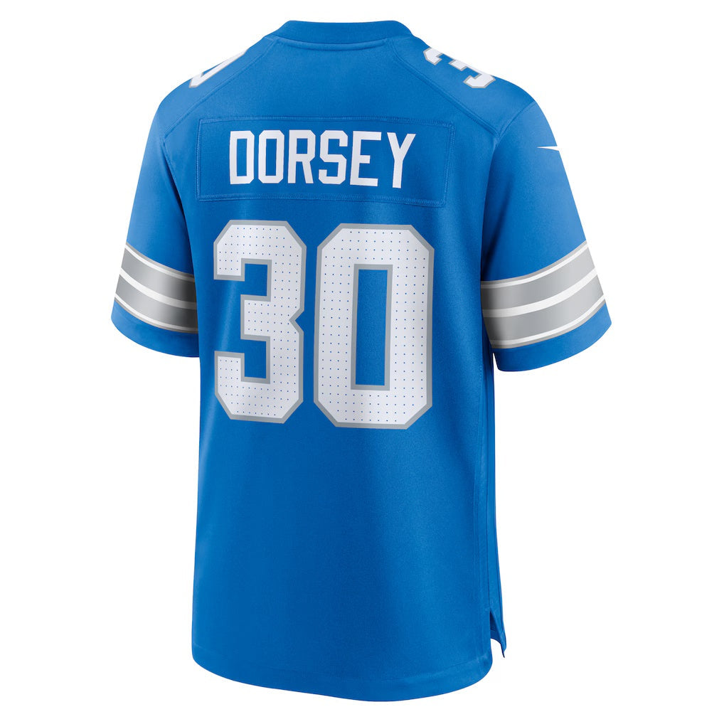 American Football Jersey | D.Lions #30 Khalil Dorsey Blue Team Game Stitched Football American Jersey - image 1