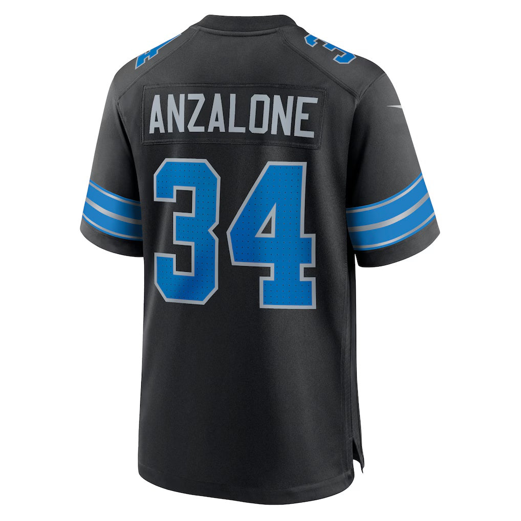 American Football Jersey | D.Lions #34 Alex Anzalone Black 2nd Alternate Game Stitched Football American Jersey - image 1