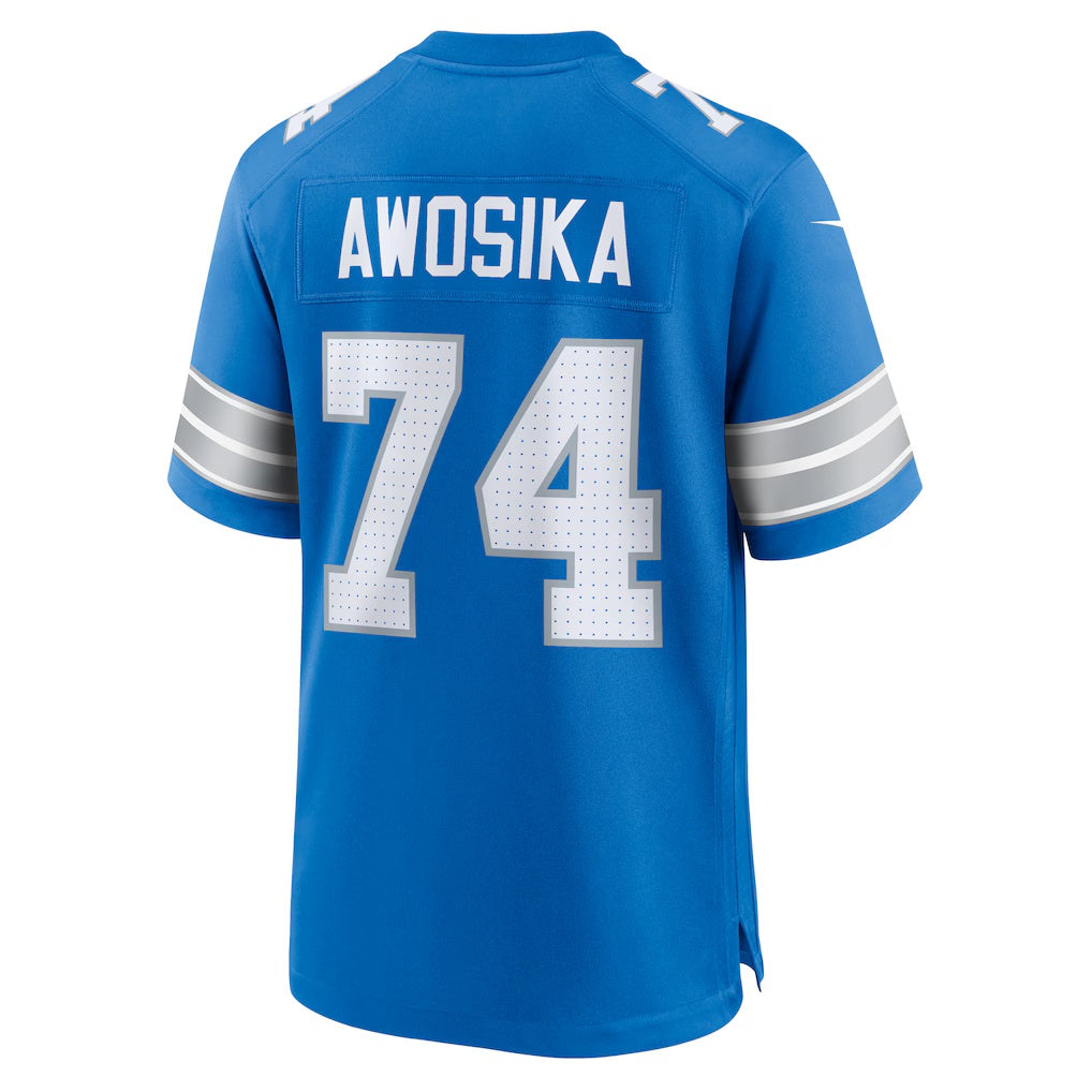American Football Jersey | D.Lions #74 Kayode Awosika Blue Team Game Stitched Football American Jersey - image 1