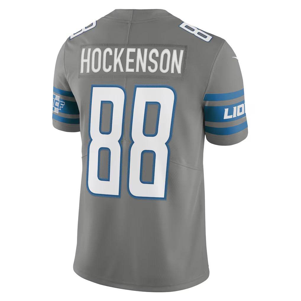 American Football Jersey | D.Lions #88 T.J. Hockenson Gray Steel Vapor Limited Stitched Football American Jersey - image 1