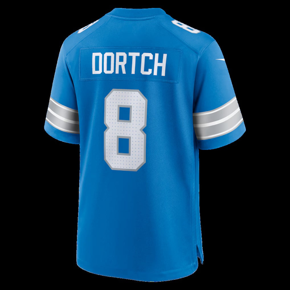 American Football Jersey | D.Lions #8 Greg Dortch Blue Team Game Stitched Football American Jersey - image 1