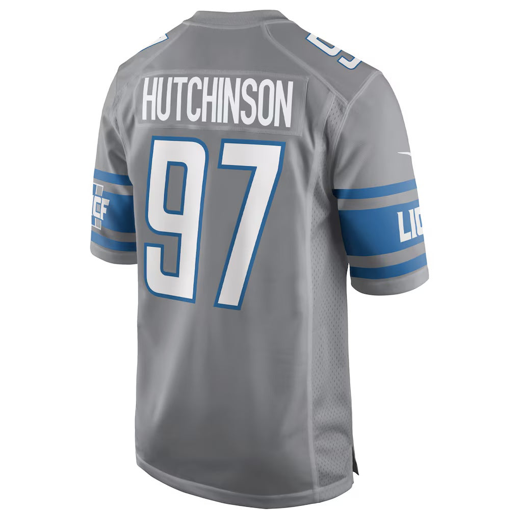 American Football Jersey | D.Lions #97 Aidan Hutchinson Silver Game Stitched Football American Jersey - image 1