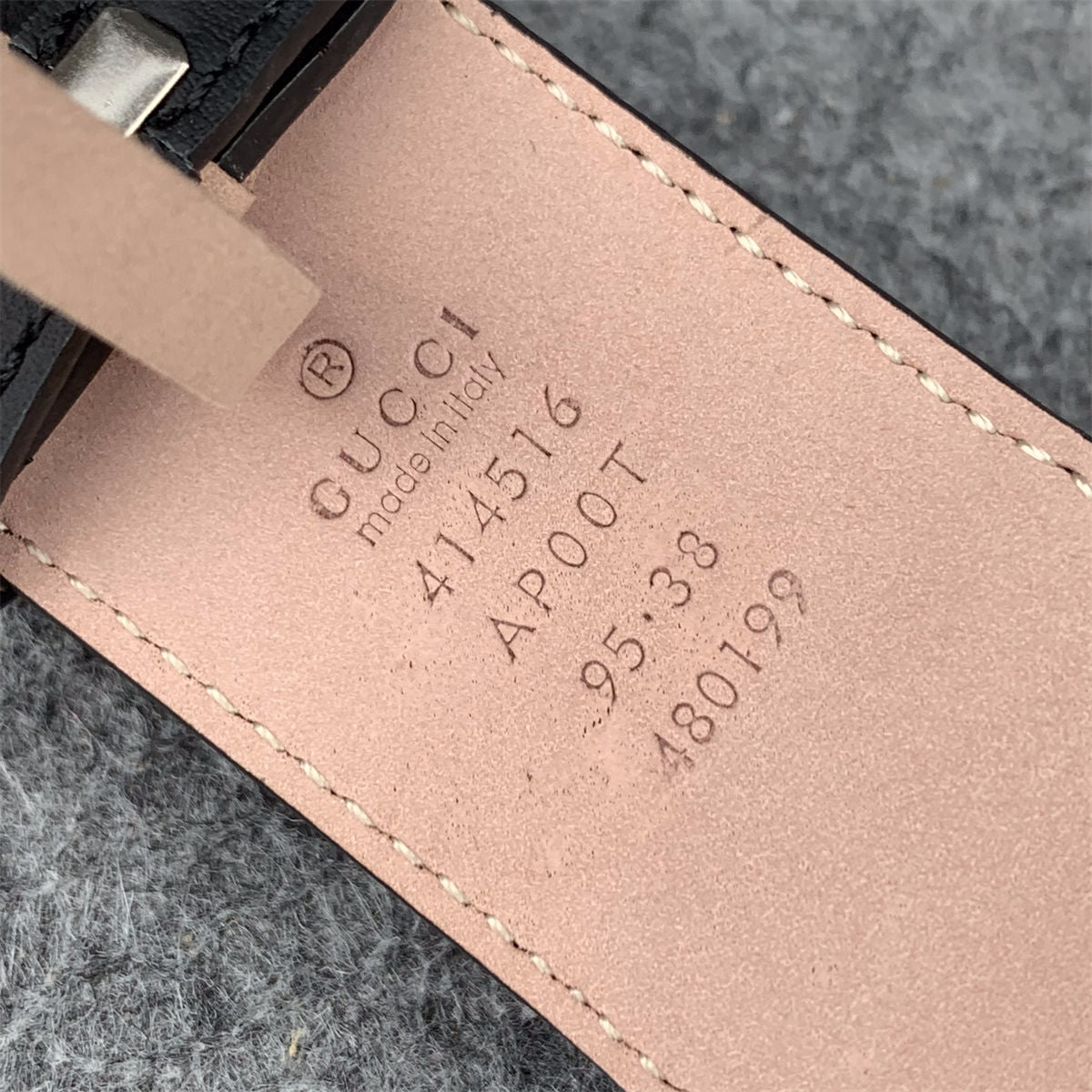 Canvas Web Belt with Double G Buckle 'Blue Red' - product view 4