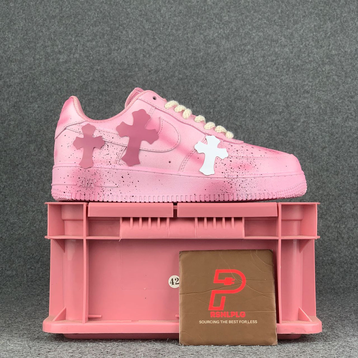 (Custom) Chrome Hearts x Air Force 1 Sneakers 'Barbie Pink' - product view 1