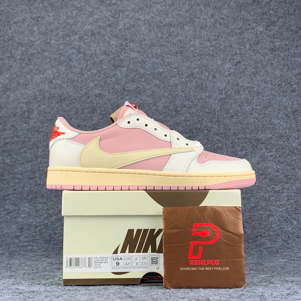 (Custom) Travis Scott x Air Jordan 1 Low OG SP Sneakers 'Sail Shy Pink' - product view 1