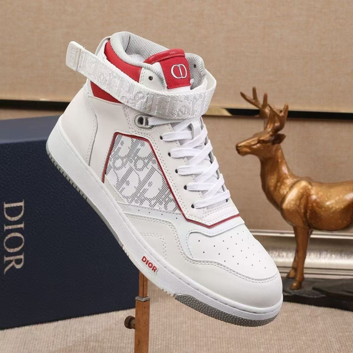 Dior B27 High Sneakers 'Dior Oblique Galaxy White Red' - product view 1