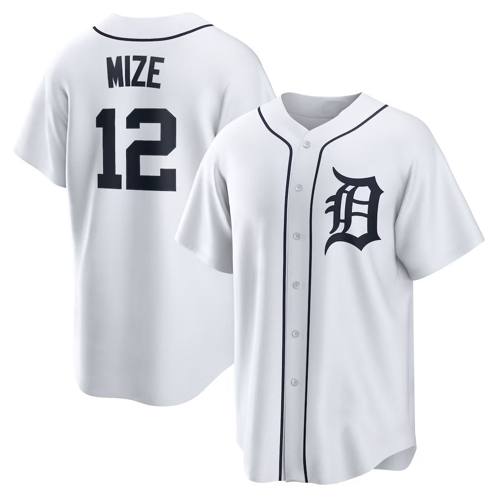 Baseball Jersey | Detroit Tigers #12 Casey Mize White Home Replica - image 1