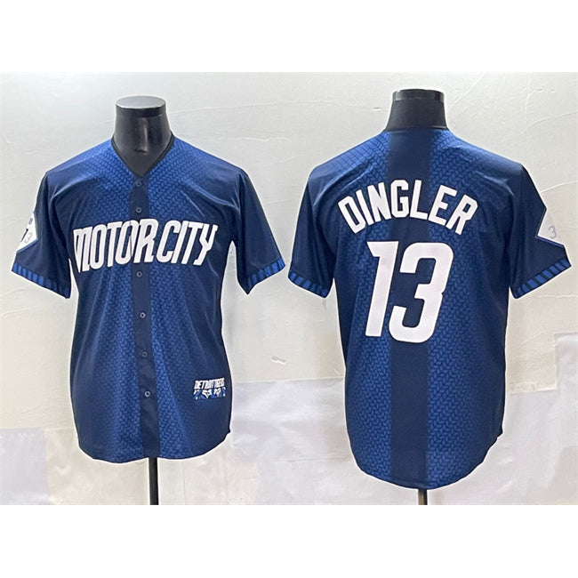 Baseball Jersey | Detroit Tigers #13 Dillon Dingler 2024 Navy City Connect Limited Stitched - image 1