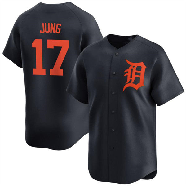Baseball Jersey | Detroit Tigers #17 Jace Jung Black 2024 Alternate Limited Stitched - image 1