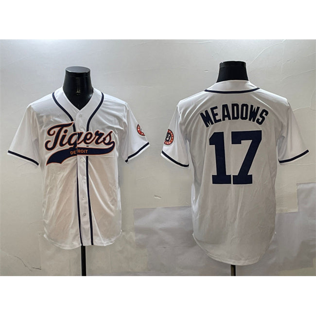 Baseball Jersey | Detroit Tigers #17 Parker Meadows White With Patch Stitched - image 1