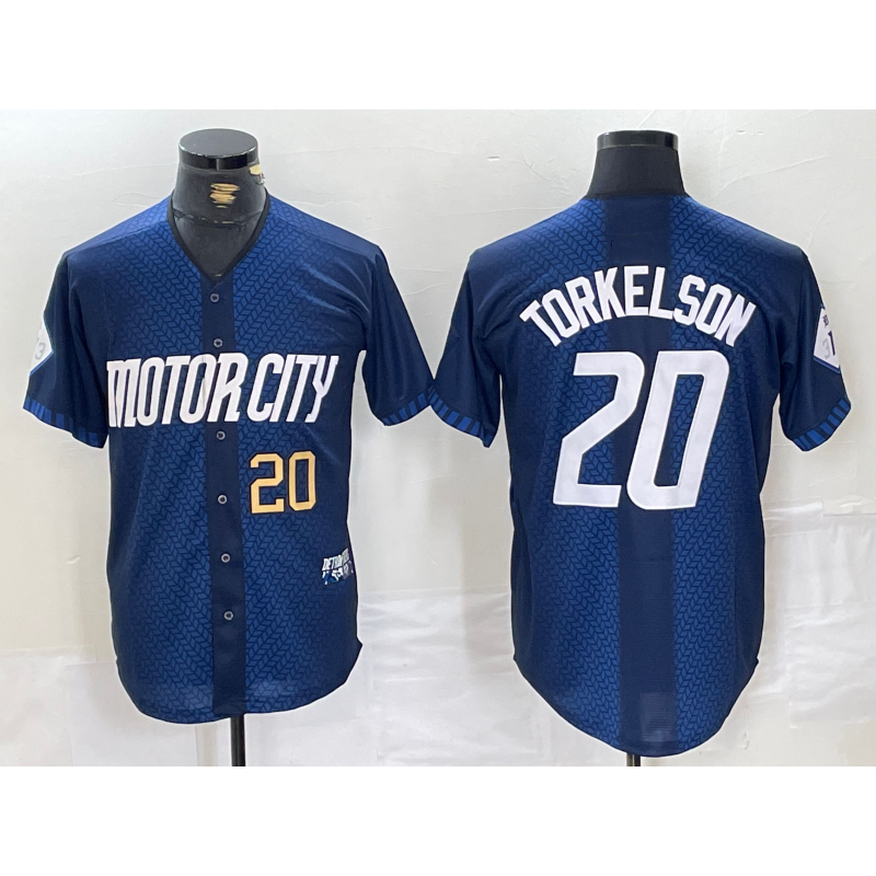 Baseball Jersey | Detroit Tigers #20 Spencer Torkelson Number 2024 Navy City Connect Limited Stitched - image 1