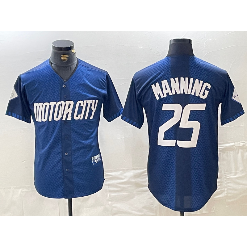 Baseball Jersey | Detroit Tigers #25 Matt Manning 2024 Navy City Connect Limited Stitched - image 1