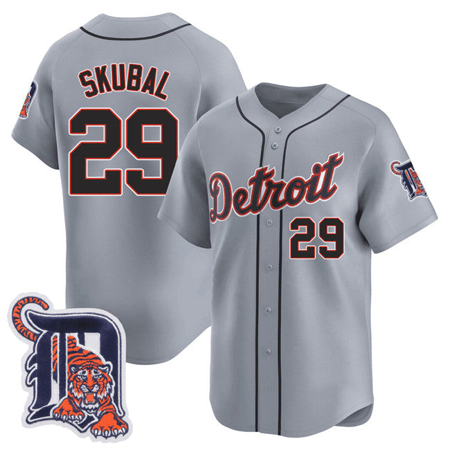 Baseball Jersey | Detroit Tigers #29 Tarik Skubal Gray Logo Patch Limited Stitched - image 1