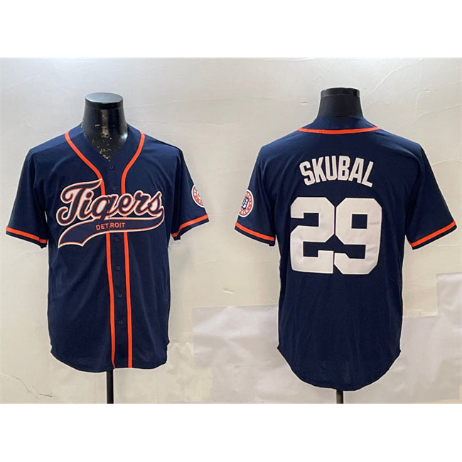 Baseball Jersey | Detroit Tigers #29 Tarik Skubal Navy With Patch Stitched - image 1