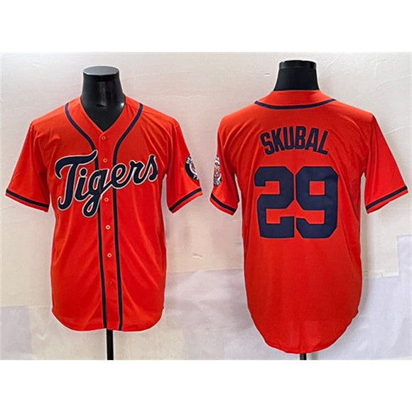 Baseball Jersey | Detroit Tigers #29 Tarik Skubal Orange With Patch Stitched - image 1