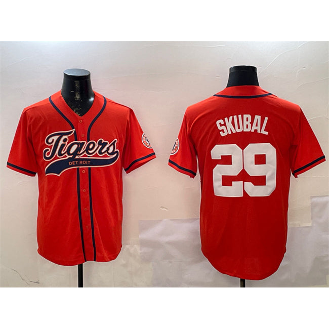 Baseball Jersey | Detroit Tigers #29 Tarik Skubal Orange With Patch Stitched - image 1