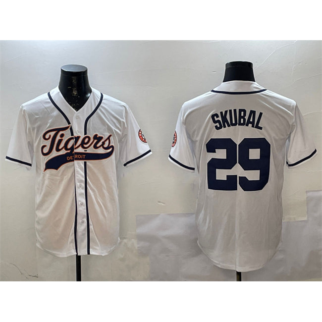 Baseball Jersey | Detroit Tigers #29 Tarik Skubal White With Patch Stitched - image 1