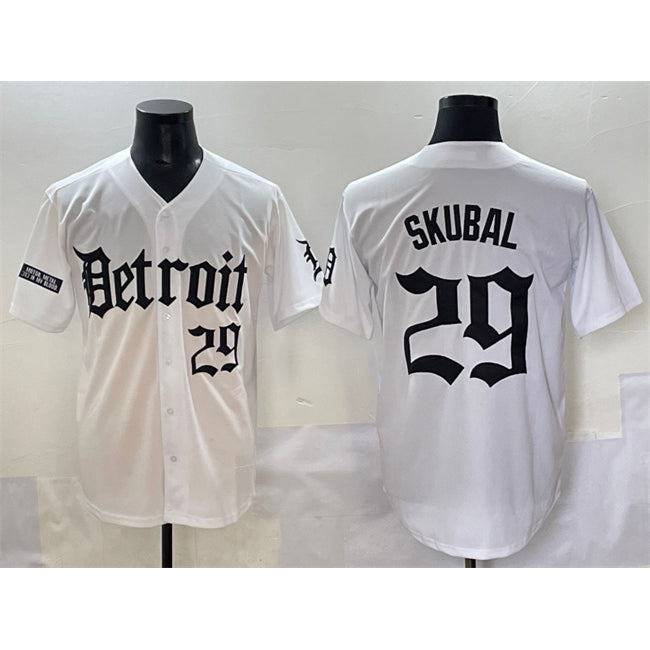 Baseball Jersey | Detroit Tigers #29 Tarik Skubal White 'Motor Gothic Edition' Limited Stitched - image 1