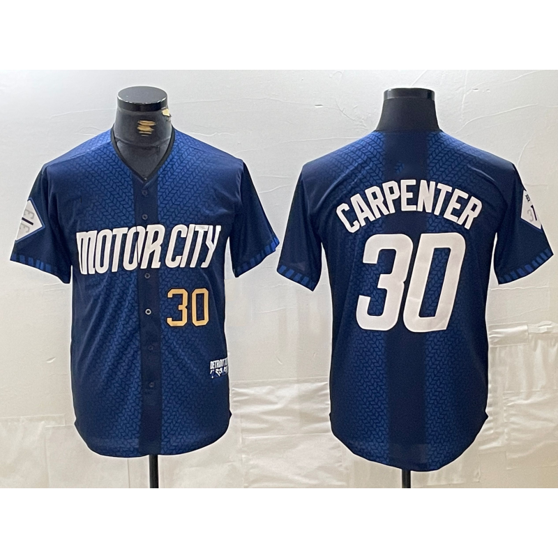 Baseball Jersey | Detroit Tigers #30 Kerry Carpenter Number 2024 Navy City Connect Limited Stitched - image 1