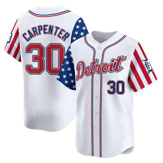 Baseball Jersey | Detroit Tigers #30 Kerry Carpenter White 2025 Independence Day Limited Stitched - image 1