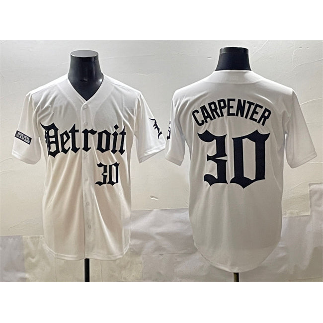 Baseball Jersey | Detroit Tigers #30 Kerry Carpenter White 'Motor Gothic Edition' Limited Stitched - image 1