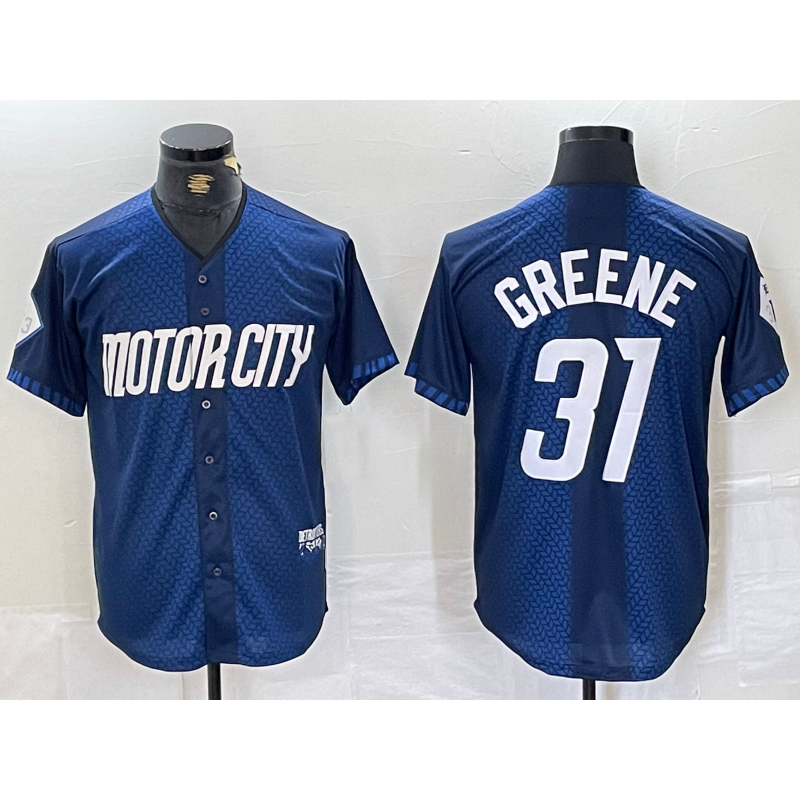 Baseball Jersey | Detroit Tigers #31 Riley Greene 2024 Navy City Connect Limited Stitched - image 1
