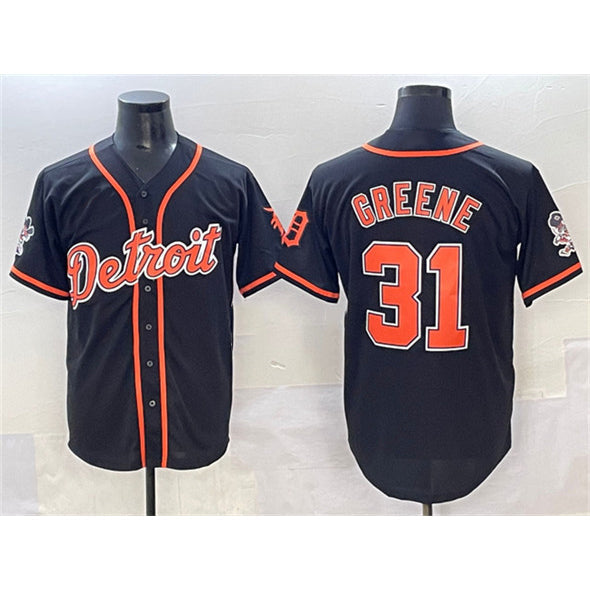 Baseball Jersey | Detroit Tigers #31 Riley Greene Black With Patch Stitched - image 1
