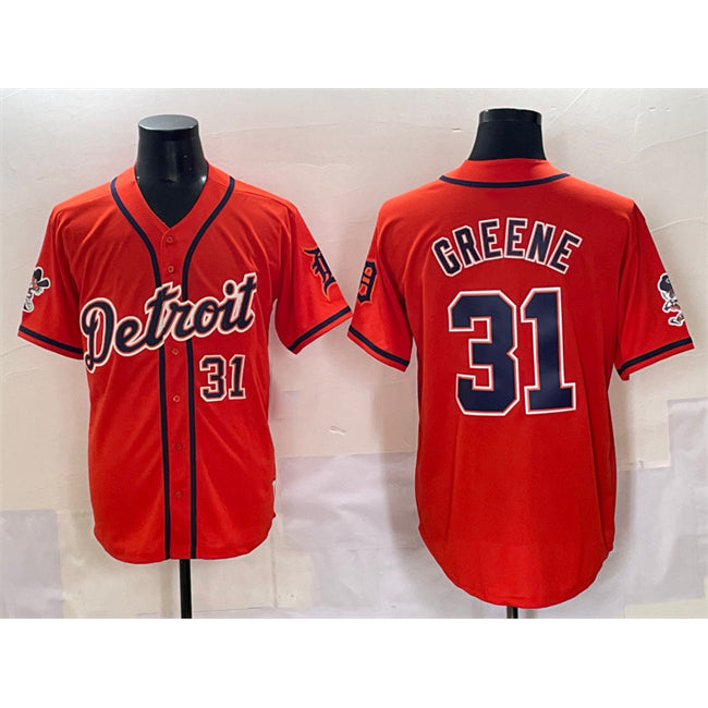 Baseball Jersey | Detroit Tigers #31 Riley Greene Orange With Patch Limited Stitched - image 1