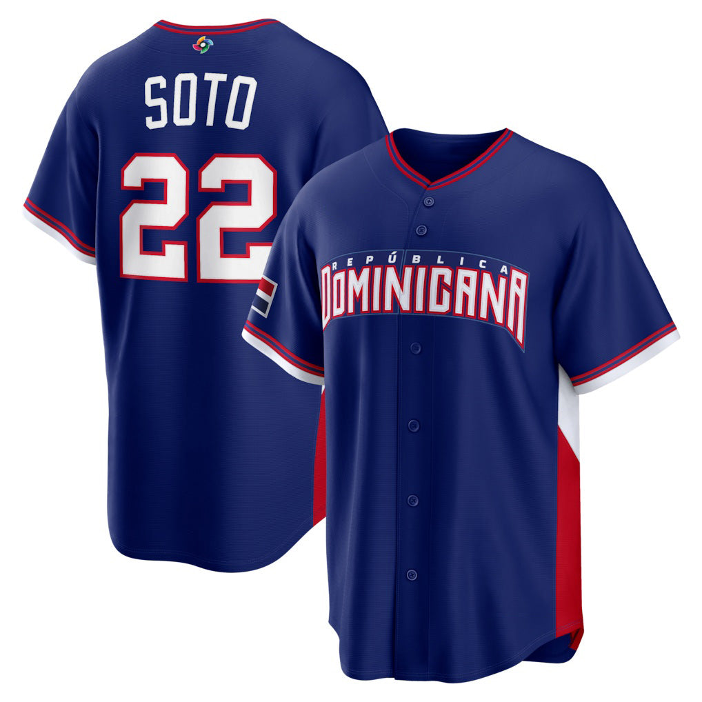 Baseball Jersey | Dominican Republic Baseball #22 Juan Soto 2026 World Baseball Classic Road Stadium - Royal - image 1