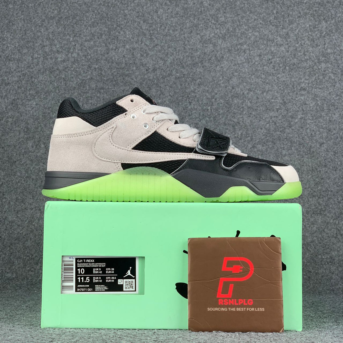 Chase B x Travis Scott x Jordan Jumpman Jack TR Sneakers 'Black Night Silver' - product view 1