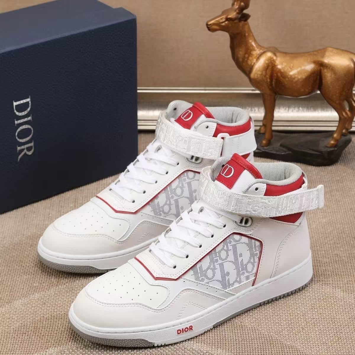Dior B27 High Sneakers 'Dior Oblique Galaxy White Red' - product view 2
