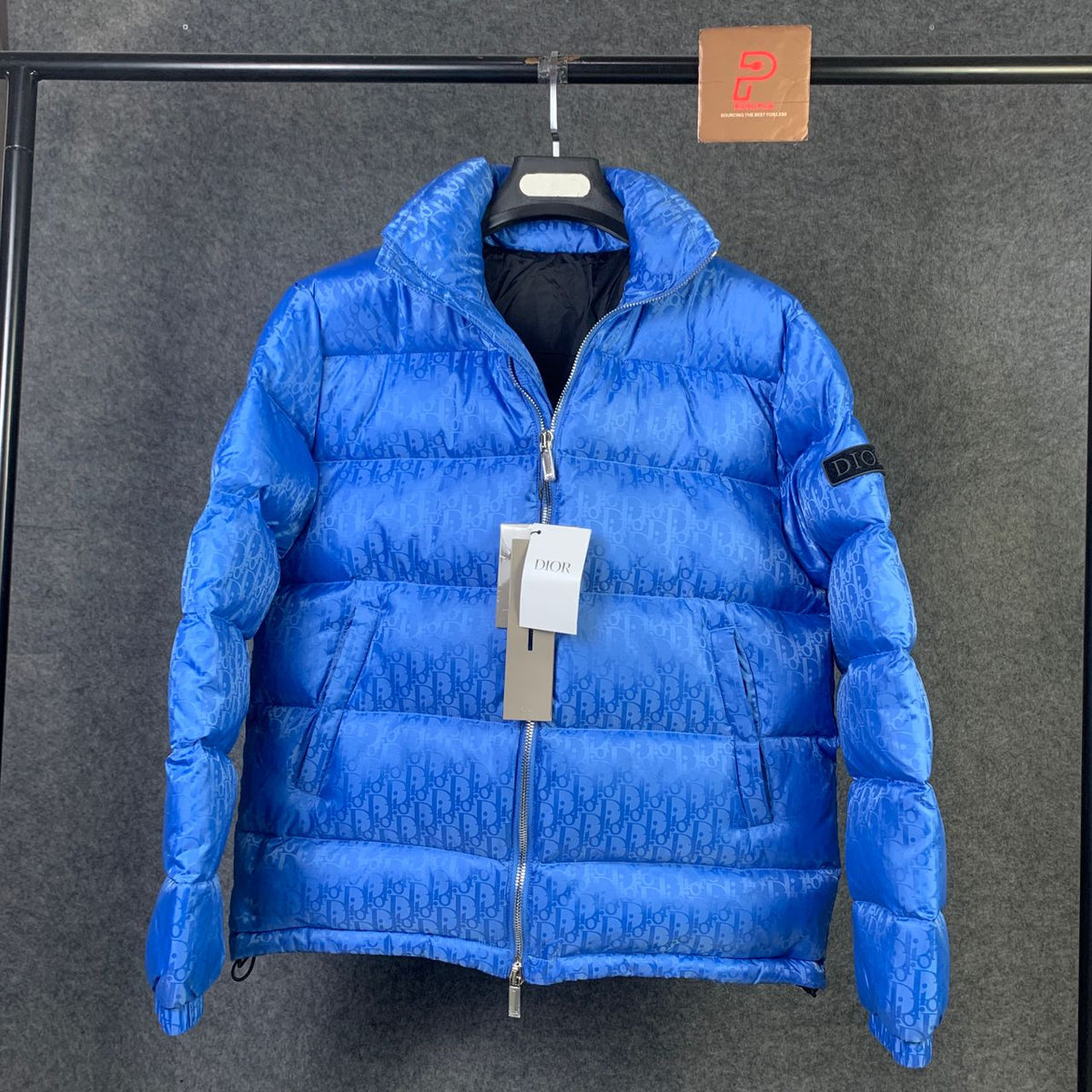 Dior Oblique Down Jacket in Blue Technical Jacquard - product view 1