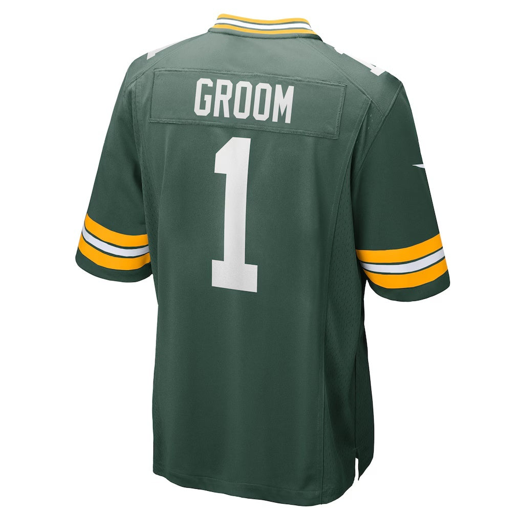 American Football Jersey | GB.Packers Number #1 Groom Green Game Stitched Football American Jersey - image 1