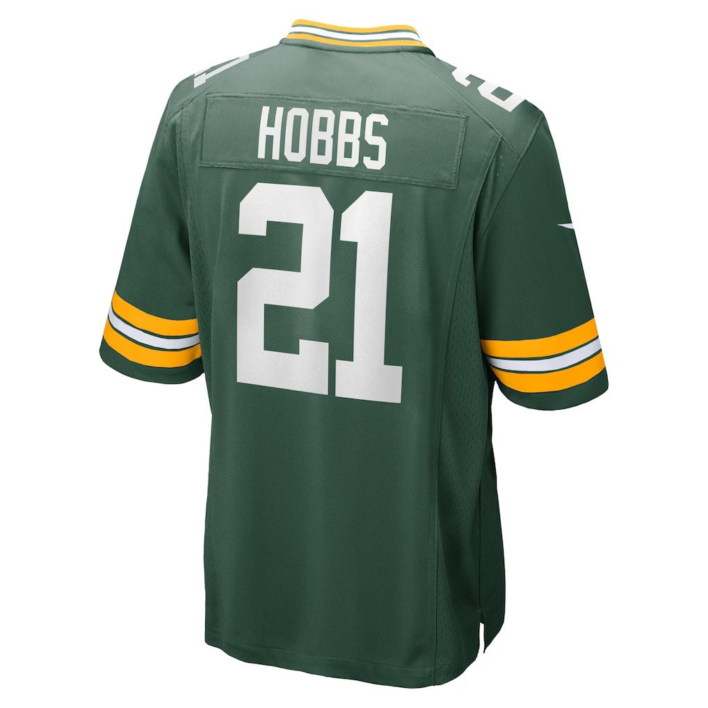 American Football Jersey | GB.Packers #21 Nate Hobbs Green Team Game Stitched Football American Jersey - image 1