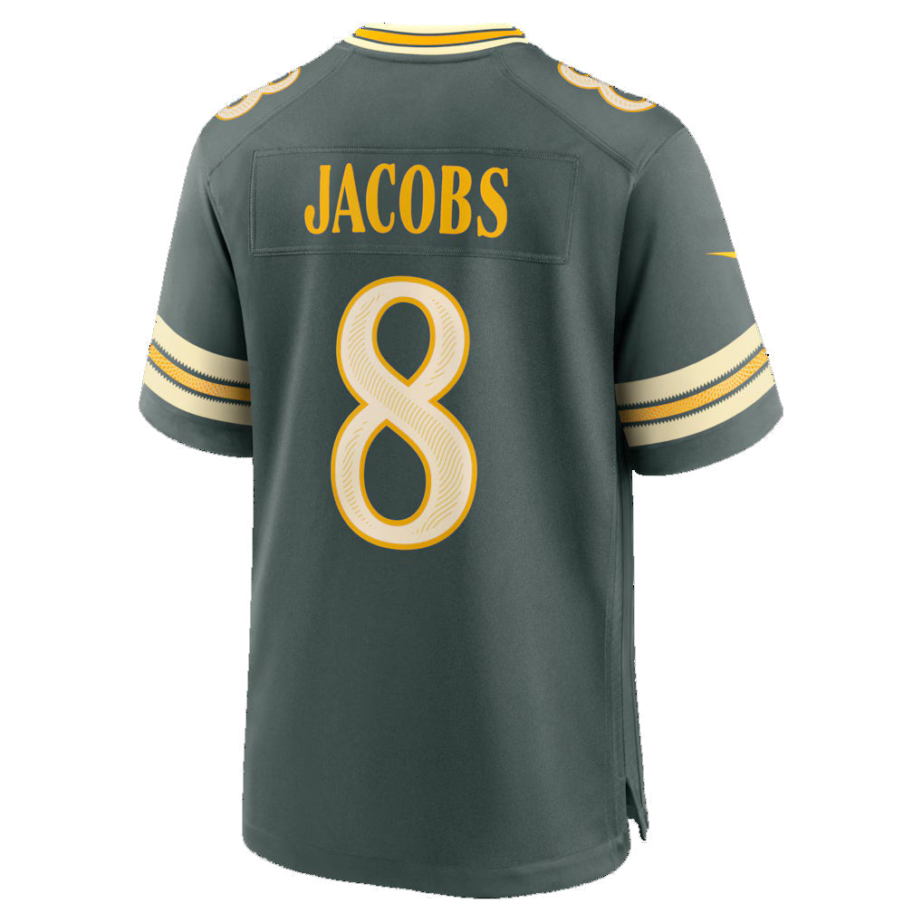 American Football Jersey | GB.Packers #8 Josh Jacobs Green 2026 Rivalries Collection Game Football Stitched Jersey - image 1