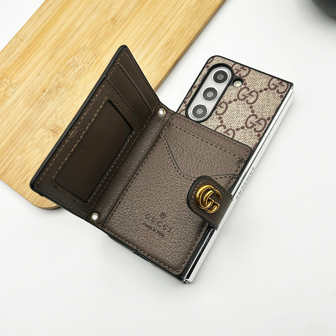 Samsung Galaxy Z Fold 6 Fashion Leather Brand Case - product view 4