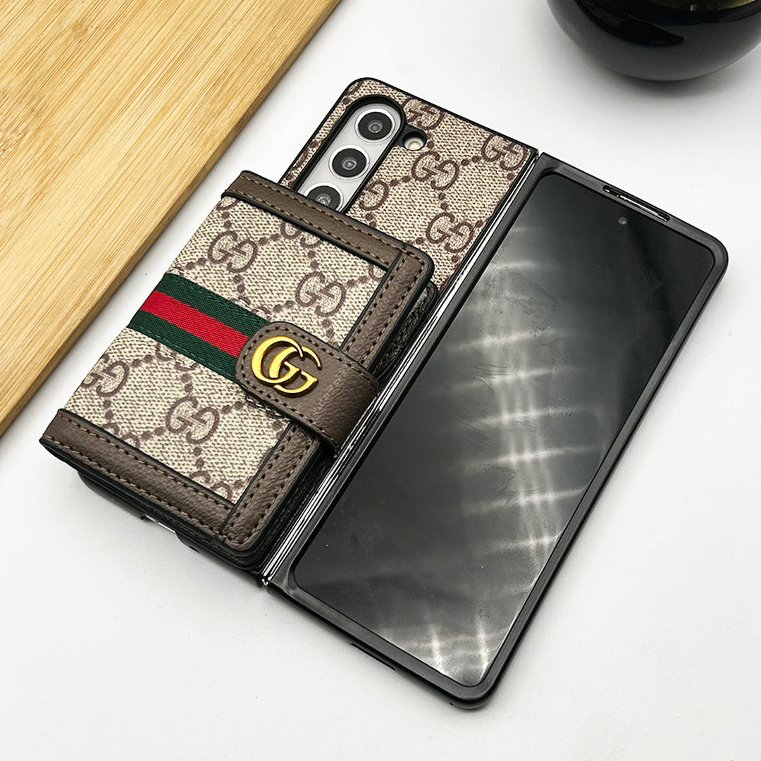 Samsung Galaxy Z Fold 6 Fashion Leather Brand Case - product view 2