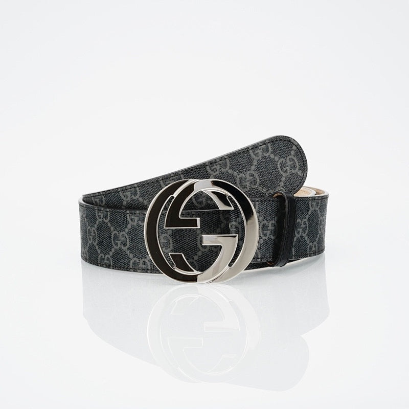 GG Reversible Leather Belt with Silver Buckle - product view 4