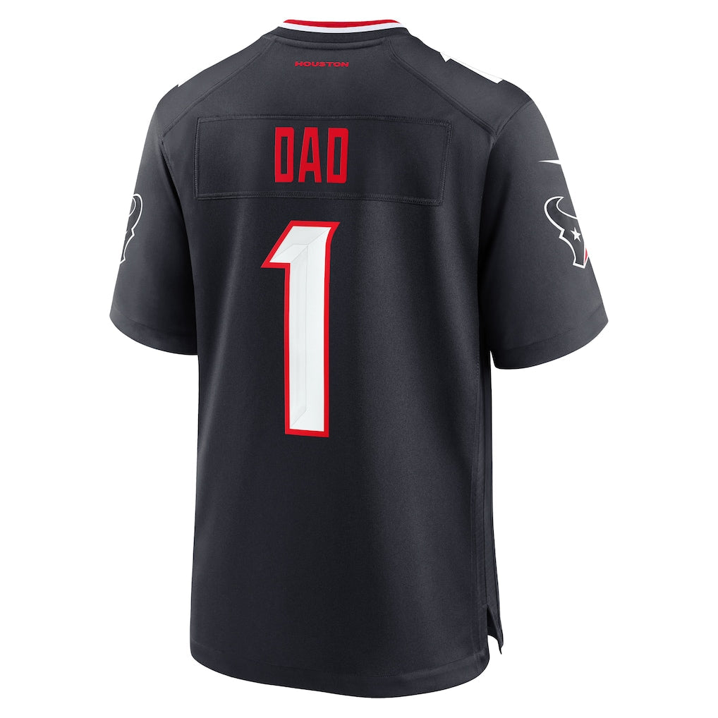 American Football Jersey | H.Texans Navy #1 Dad Game Jersey - image 1