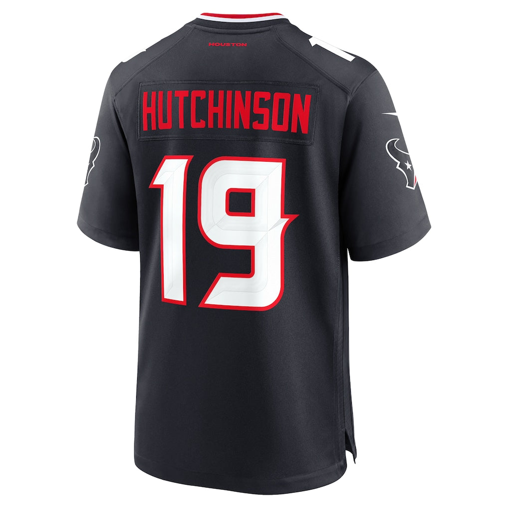 American Football Jersey | H.Texans #19 Xavier Hutchinson Navy Team Game Jersey - image 1