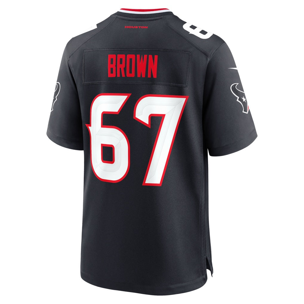 American Football Jersey | H.Texans #67 Evan Brown Navy Team Game Jersey - image 1