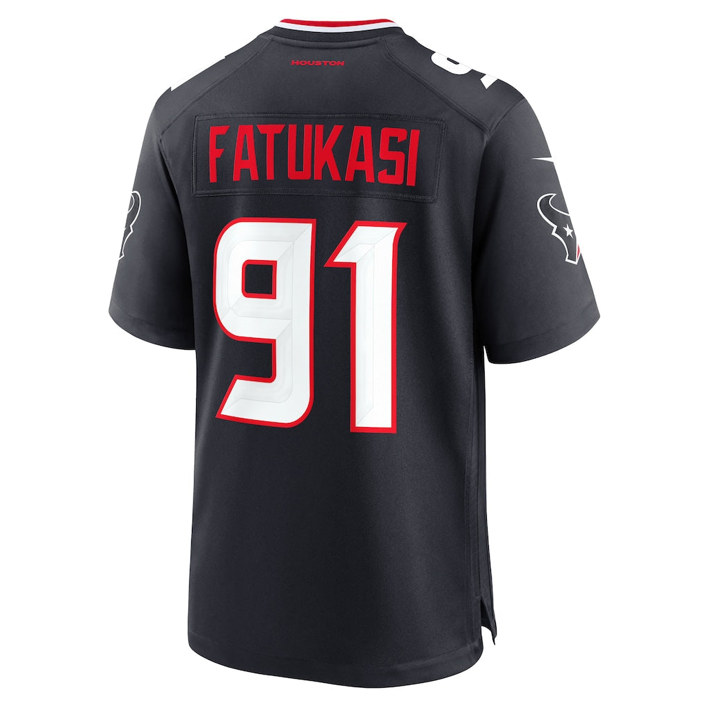 American Football Jersey | H.Texans #91 Folorunso Fatukasi Navy Team Game Jersey - image 1