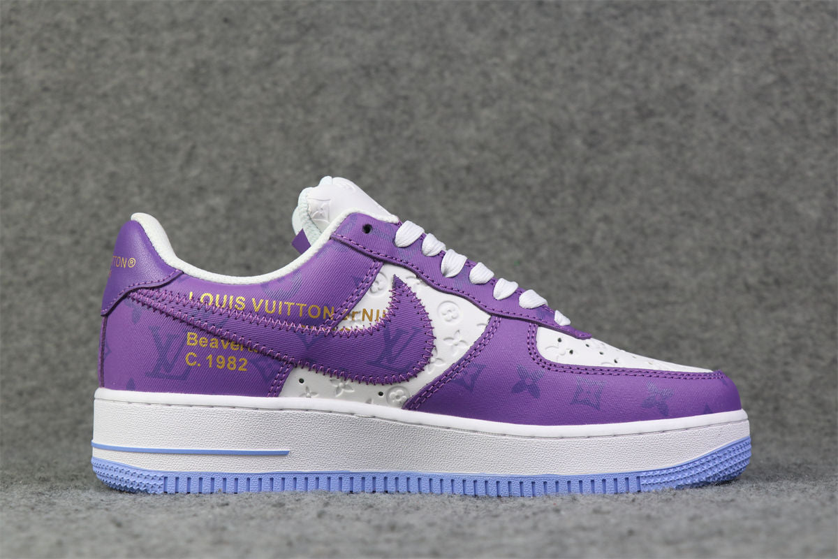 (CUSTOM) NIKE AIR FORCE 1 LOW Sneakers 'WHITE PURPLE' - product view 2