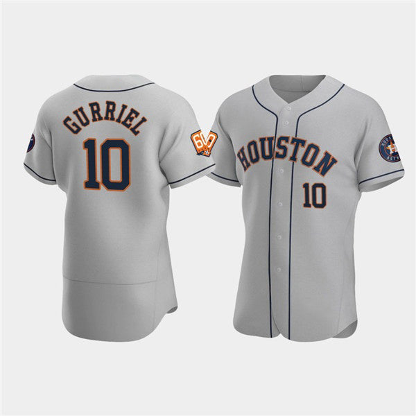 Baseball Jersey | Houston Astros #10 Yuli Gurriel Gray 60th Anniversary Stitched - image 1