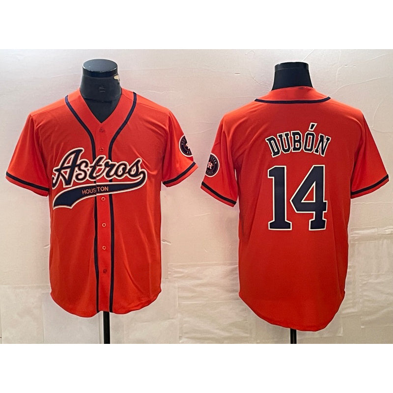 Baseball Jersey | Houston Astros #14 Mauricio Dubon Orange With Patch Stitched - image 1