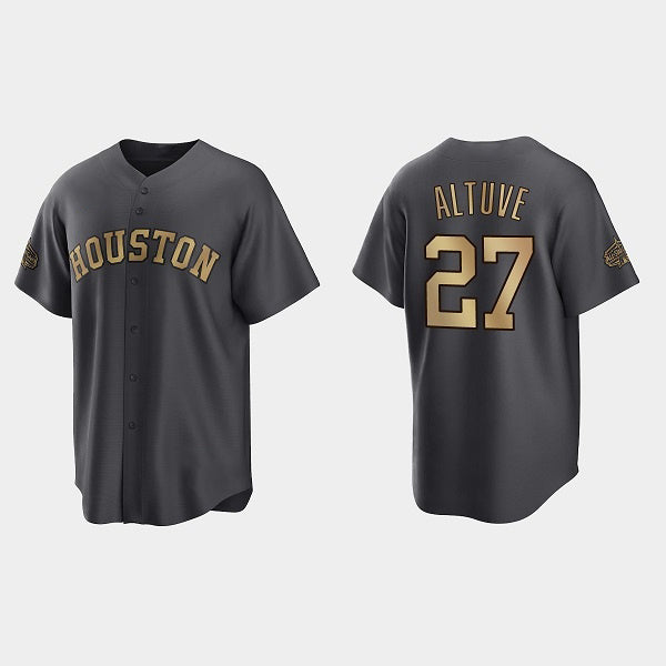 Baseball Jersey | Houston Astros #27 Jose Altuve Charcoal 2022 All-Star Stitched - image 1