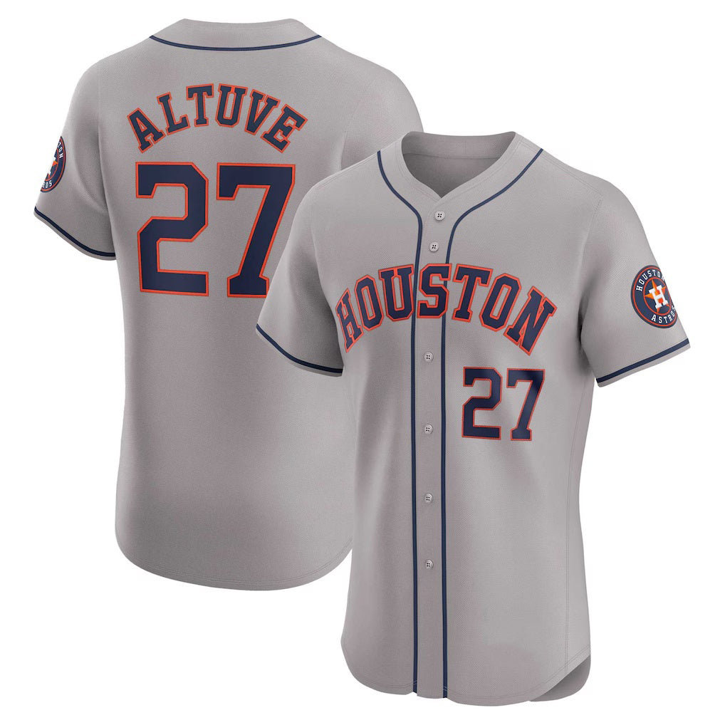 Baseball Jersey | Houston Astros #27 Jose Altuve Gray Road Player - image 1