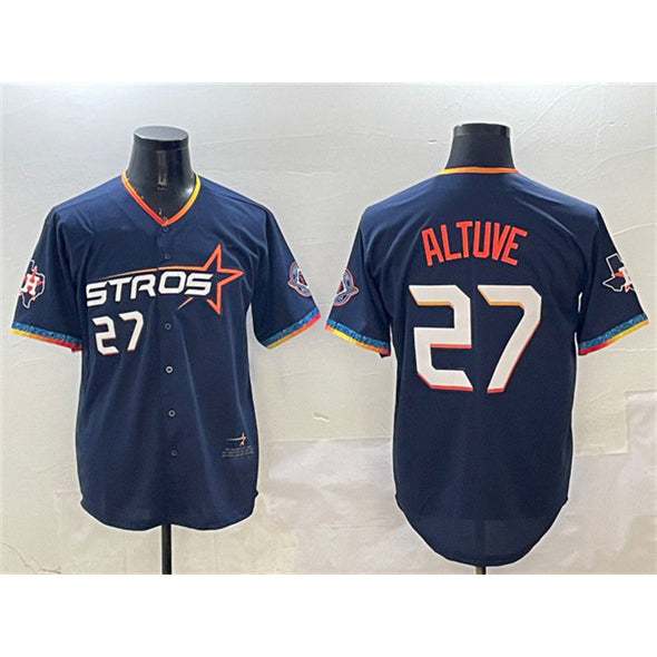 Baseball Jersey | Houston Astros #27 Jose Altuve Navy 2025 City Connect With Texas Patch Limited Stitched - image 1