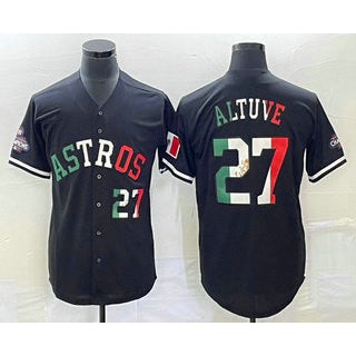Baseball Jersey | Houston Astros #27 Jose Altuve Number Mexico Black Stitched - image 1