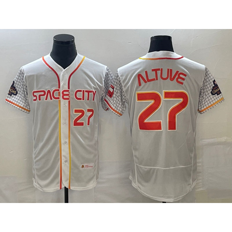 Baseball Jersey | Houston Astros #27 Jose Altuve Number White 2023 City Connect Stitched - image 1